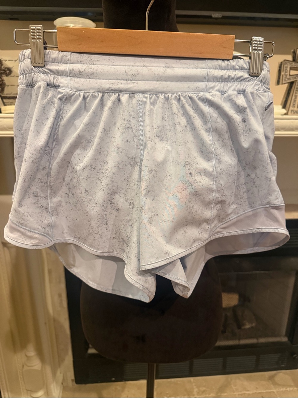 lululemon athletica Light Gray Marbled Layered Running Shorts